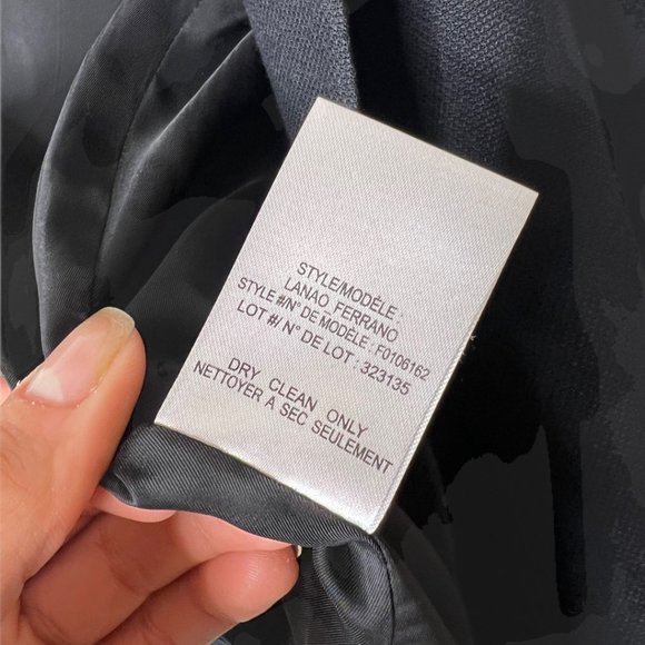 Theory Lanao Ferrano Virgin Wool Charcoal Black Blazer Size 4 - Picture 5 of 5